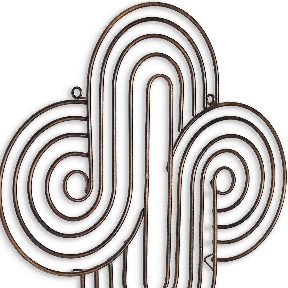 20" X 20" Bronze Metal Abstract Geometric Hanging Dimensional Sculpture-5