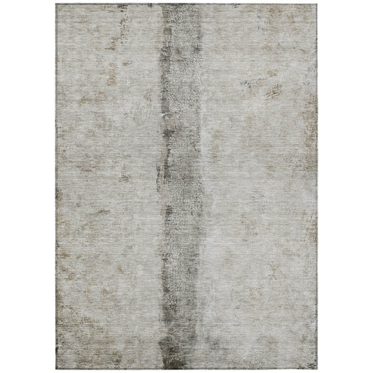9' X 12' Taupe Beige And Gray Abstract Washable Indoor Outdoor Area Rug-1