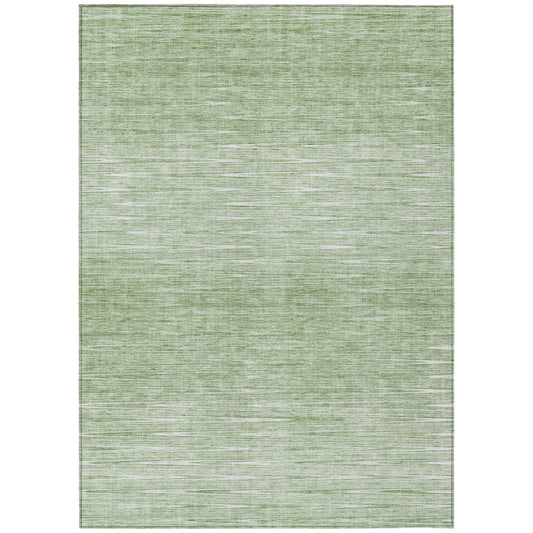 5' X 8' Artichoke Green And Green Abstract Washable Indoor Outdoor Area Rug-1