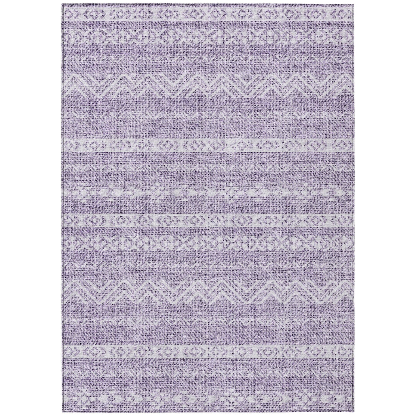 5' X 8' Purple And Lavender Southwestern Washable Indoor Outdoor Area Rug-1