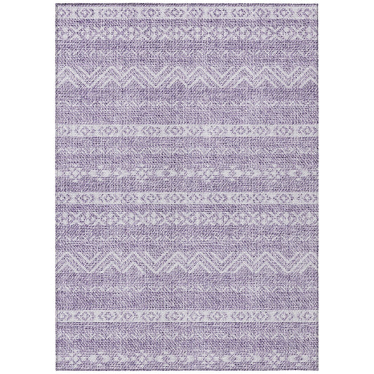 5' X 8' Purple And Lavender Southwestern Washable Indoor Outdoor Area Rug-1