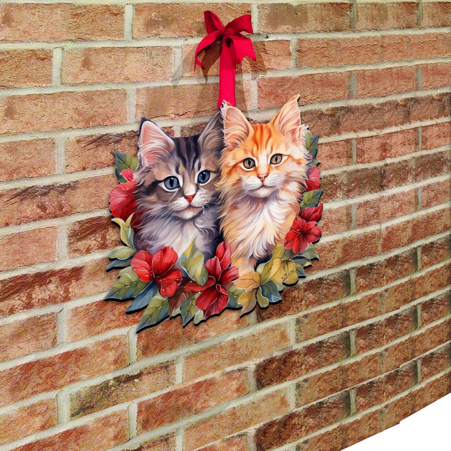 Cute Kittens Holiday Door Decor Wall Decor by G. Debrekht - Pets Decor - 8611091H-1