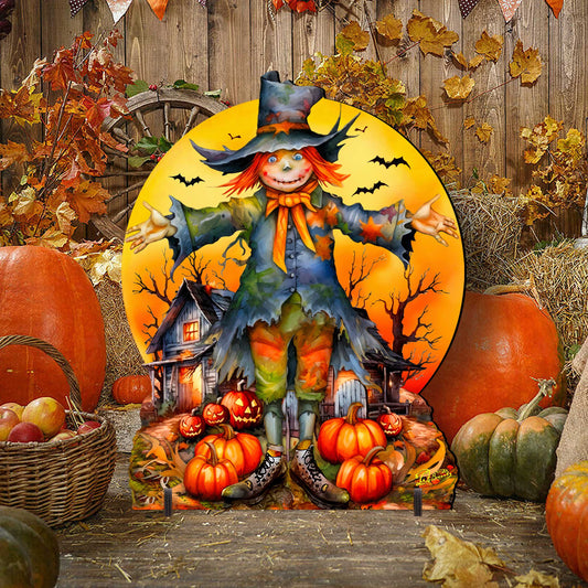 Halloween Scarecrow Freestanding Decor - Halloween Outdoor Decor by G. Debrekht - Halloween Decor- 8652798F-1
