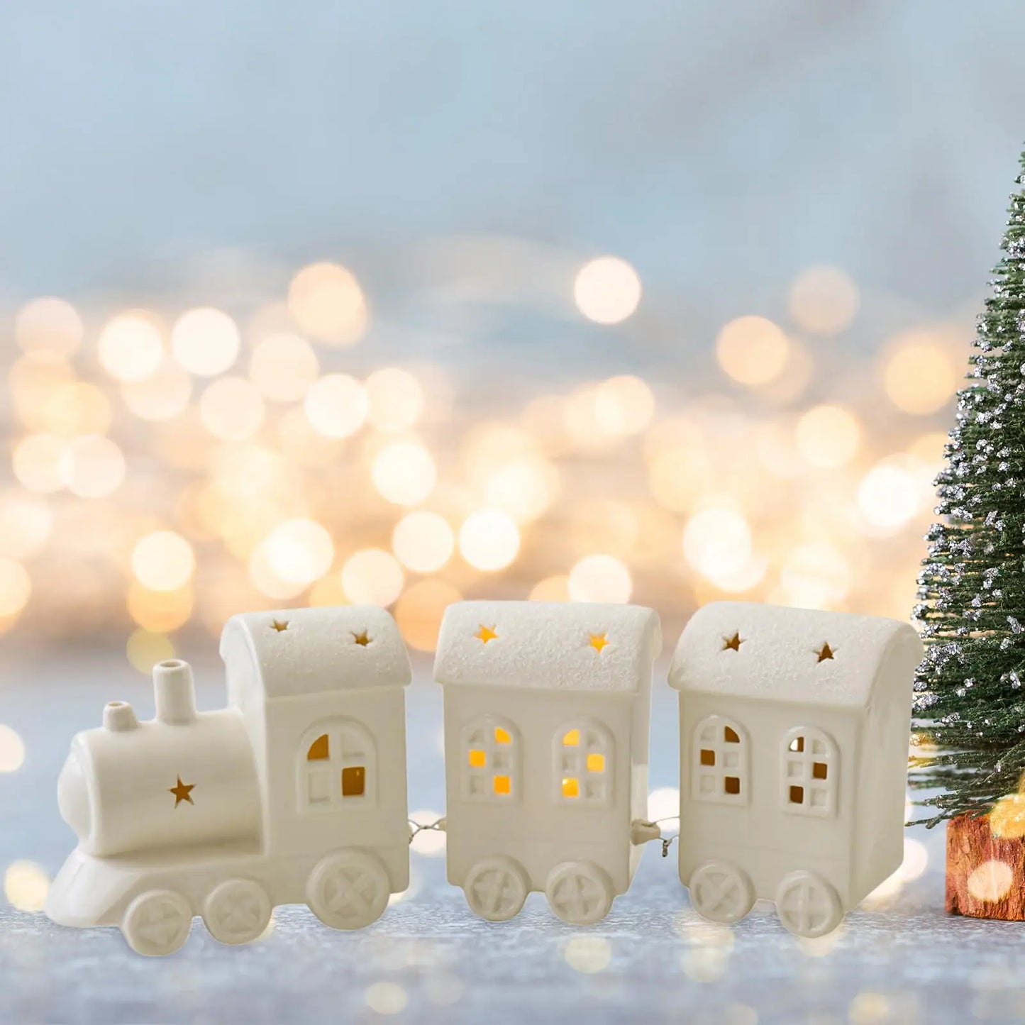 Lighted Christmas Train Decor-1