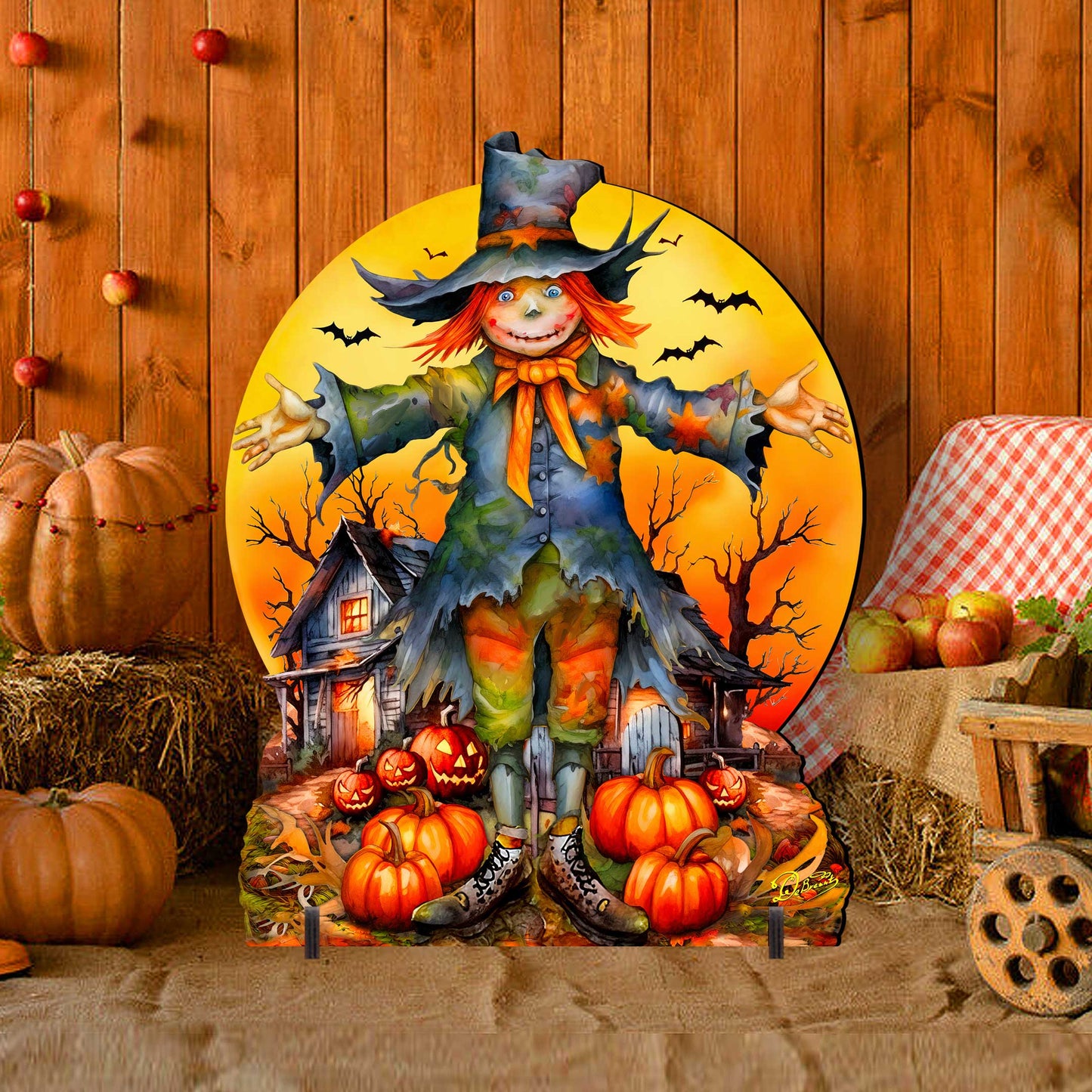 Halloween Scarecrow Freestanding Decor - Halloween Outdoor Decor by G. Debrekht - Halloween Decor- 8652798F-4