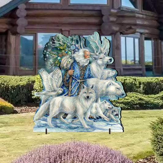 Cool Winds Father Winter Animals Wildlife Outdoor Decor by J. Bergsma - Wildlife Holiday Decor - 8591862F-JB-1