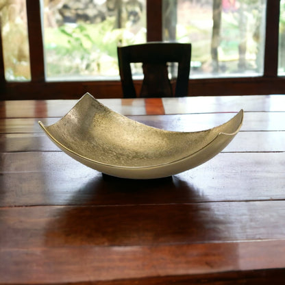 17" Gold Aluminum Scoop Decorative Bowl-3