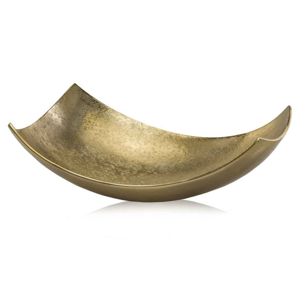 17" Gold Aluminum Scoop Decorative Bowl-5