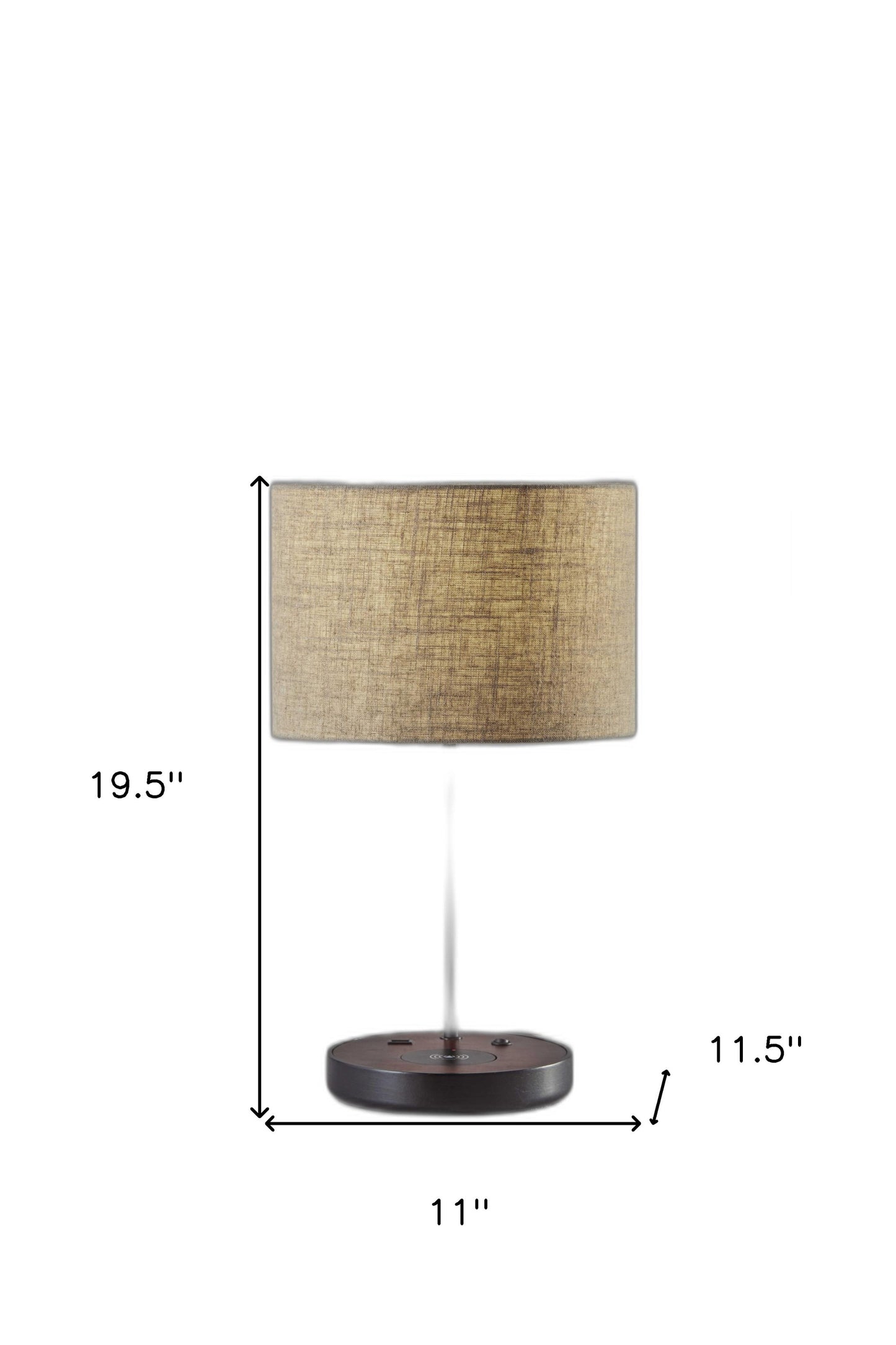 Matte Black Metal Wood Wireless Charging Table Lamp-7