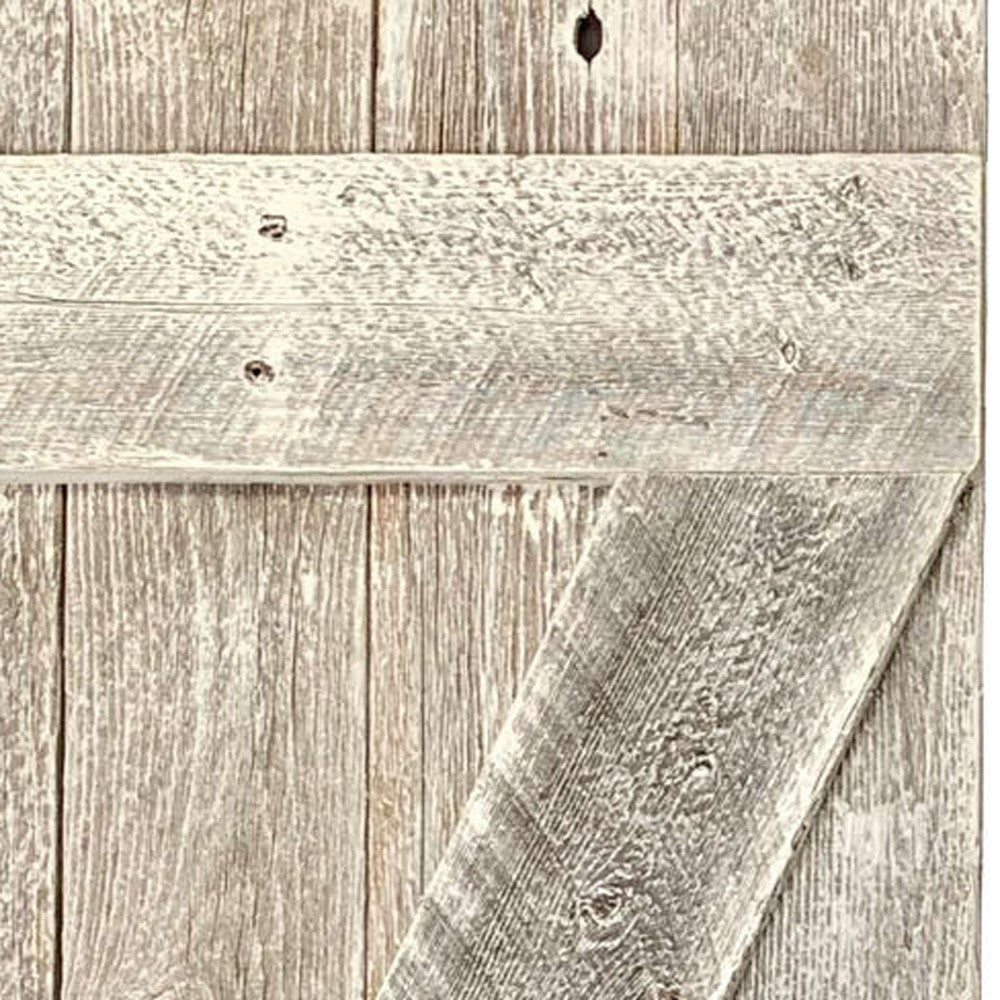 Set Of Two Rustic Weathered Grey Wood Decorative Window Shutters-3