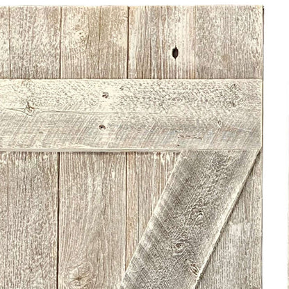 Set Of Two Rustic Weathered Grey Wood Decorative Window Shutters-4