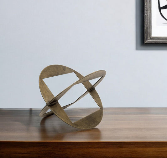 Gold Metal Geometric Decor Piece-0
