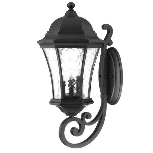 XL Matte Black Tapered Lantern Wall Light-1