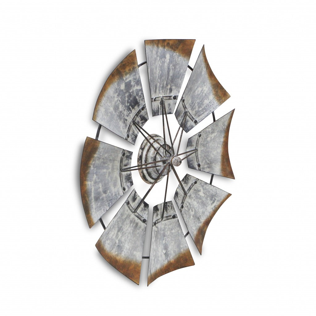 Metal Windmill Shaped Wall Decor-0