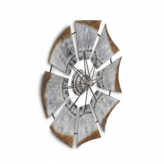Metal Windmill Shaped Wall Decor-0
