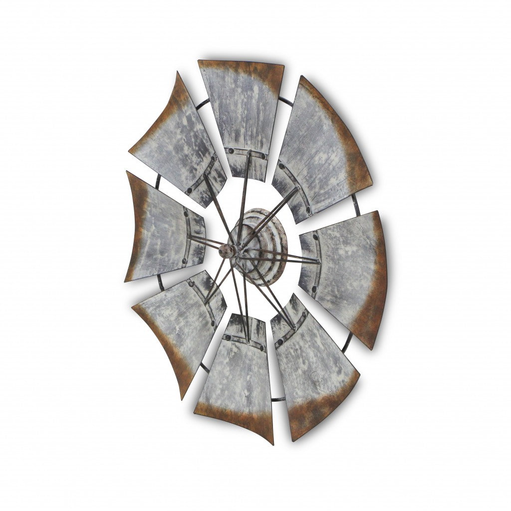 Metal Windmill Shaped Wall Decor-1