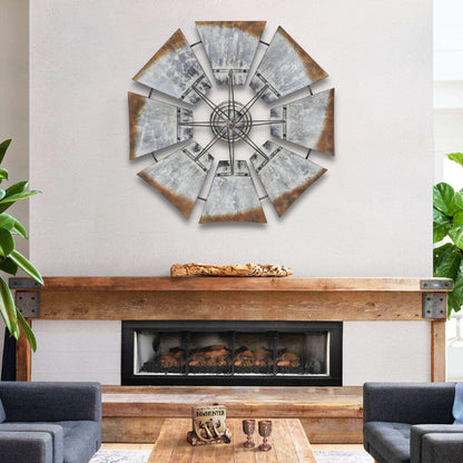 Metal Windmill Shaped Wall Decor-5