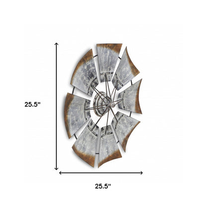 Metal Windmill Shaped Wall Decor-6