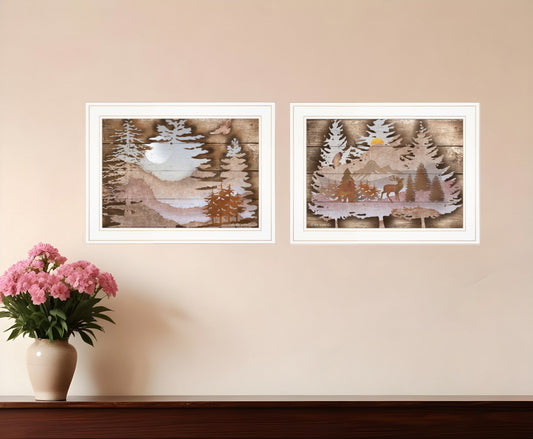 Set Of Two Great Outdoors 1 White Framed Print Wall Art-0