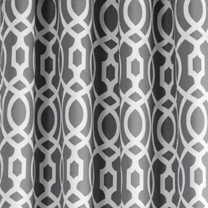 84" Gray Trellis Black Out Window Curtain Panel-2