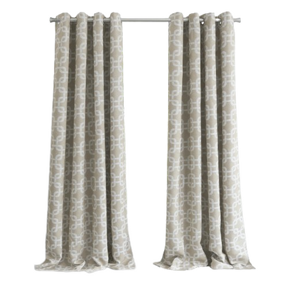 84” Sand Interlock Pattern Window Curtain Panel-1