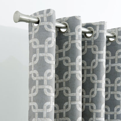 84” Silver Interlock Pattern Window Curtain Panel-7