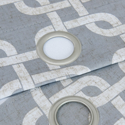 84” Silver Interlock Pattern Window Curtain Panel-5