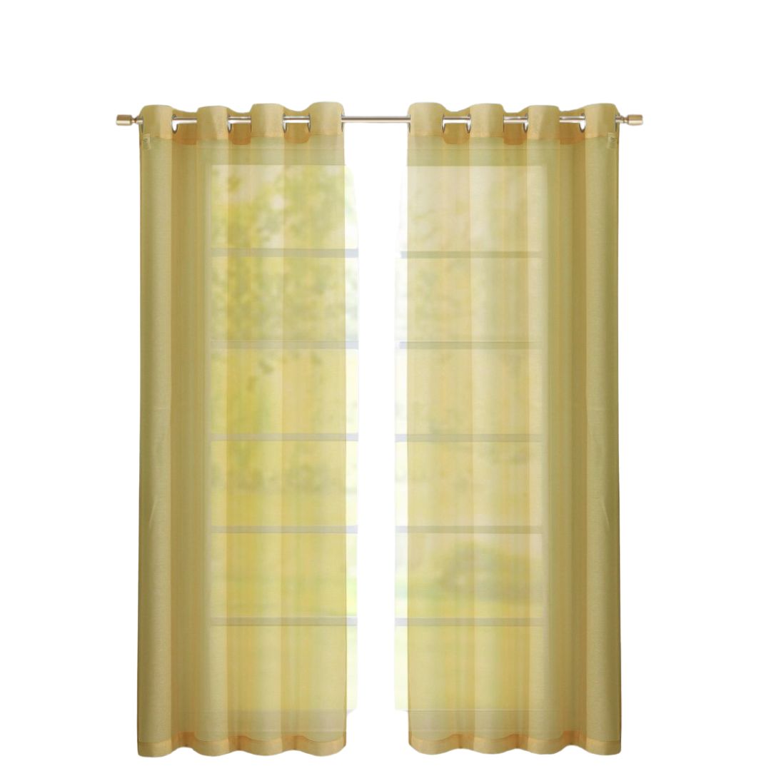 Set of Two 84"  Gold Solid Modern Window Panels-1