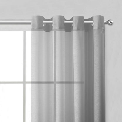 Set of Two 84"  Silver Solid Modern Window Panels-7