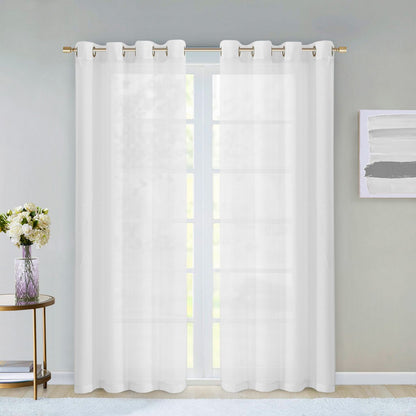 Set of Two 84"  White Solid Modern Window Panels-3
