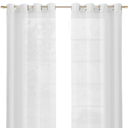 Set of Two 84"  White Solid Modern Window Panels-1
