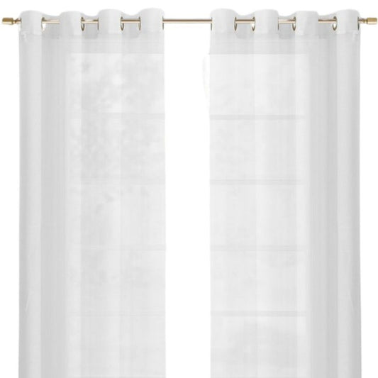 Set of Two 84"  White Solid Modern Window Panels-1