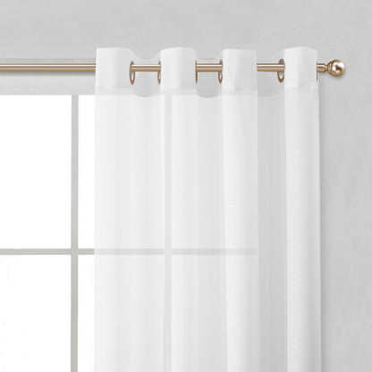 Set of Two 84"  White Solid Modern Window Panels-5