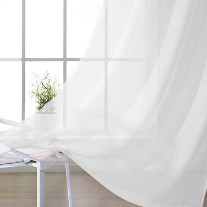 Set of Two 84"  White Solid Modern Window Panels-6
