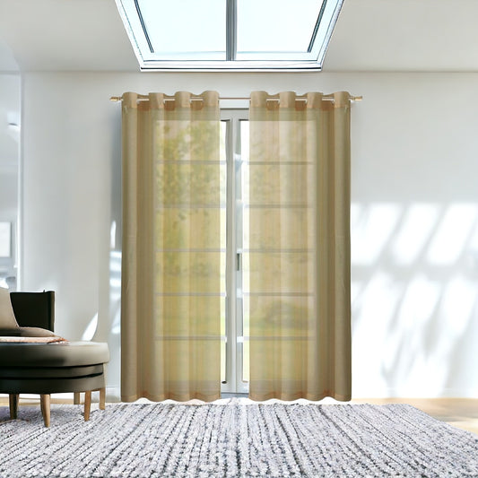 Set of Two 84"  Tan Solid Modern Window Panels-0