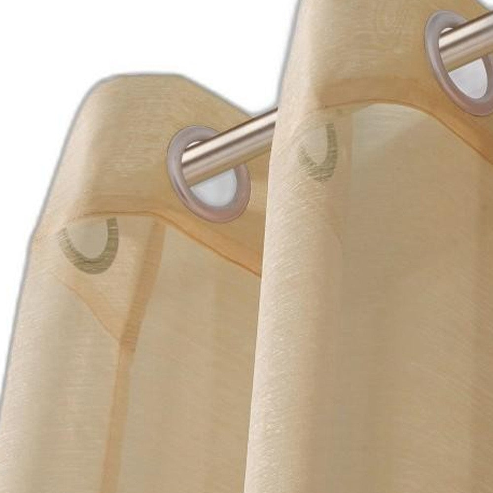 Set of Two 84"  Tan Solid Modern Window Panels-4