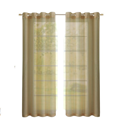 Set of Two 84"  Tan Solid Modern Window Panels-1