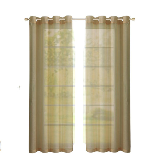 Set of Two 84"  Tan Solid Modern Window Panels-1