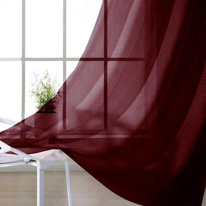 Set of Two 84"  Burgundy Solid Modern Window Panels-4