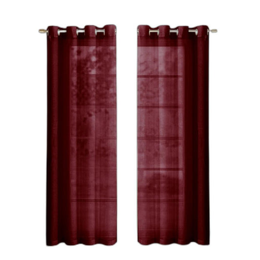 Set of Two 84"  Burgundy Solid Modern Window Panels-0