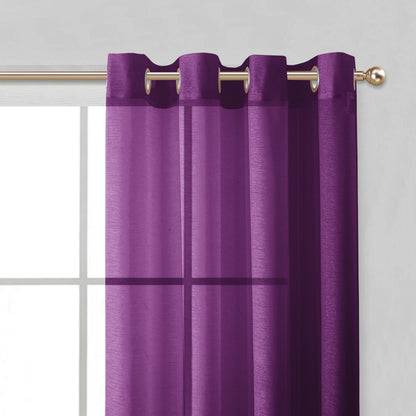 Set of Two 84"  Purple Solid Modern Window Panels-3