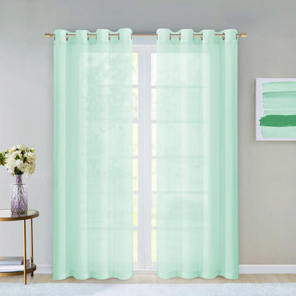 Set of Two 84"  Aqua Solid Modern Window Panels-4