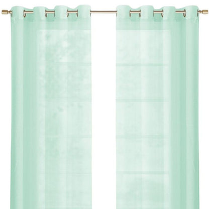 Set of Two 84"  Aqua Solid Modern Window Panels-2