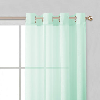 Set of Two 84"  Aqua Solid Modern Window Panels-6