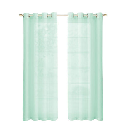 Set of Two 84"  Aqua Solid Modern Window Panels-1