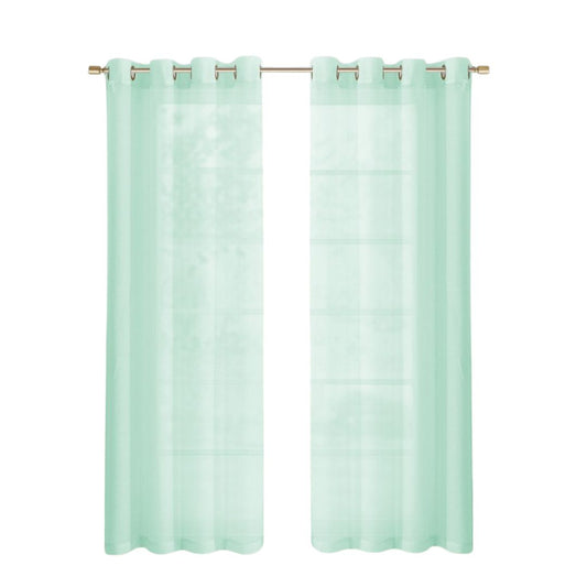 Set of Two 84"  Aqua Solid Modern Window Panels-1