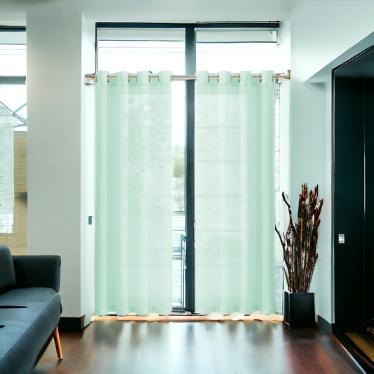 Set of Two 84"  Aqua Solid Modern Window Panels-0