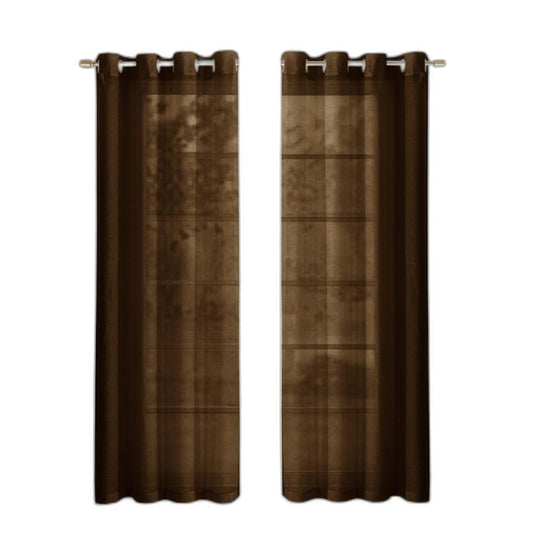 Set of Two 84"  Chocolate Solid Modern Window Panels-0