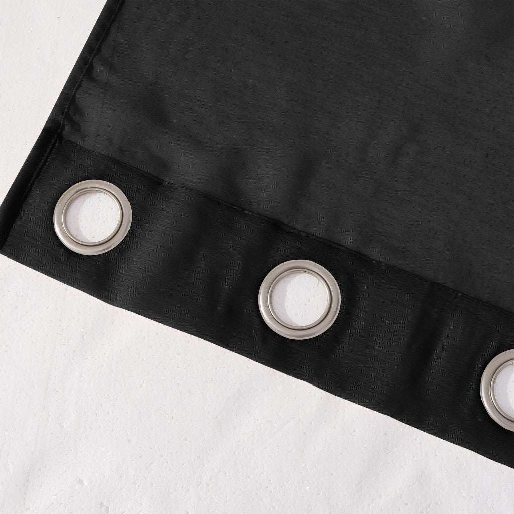 Set of Two 84"  Black Solid Modern Window Panels-5