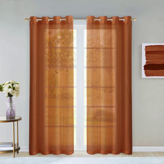 Set of Two 84"  Rust Solid Modern Window Panels-1